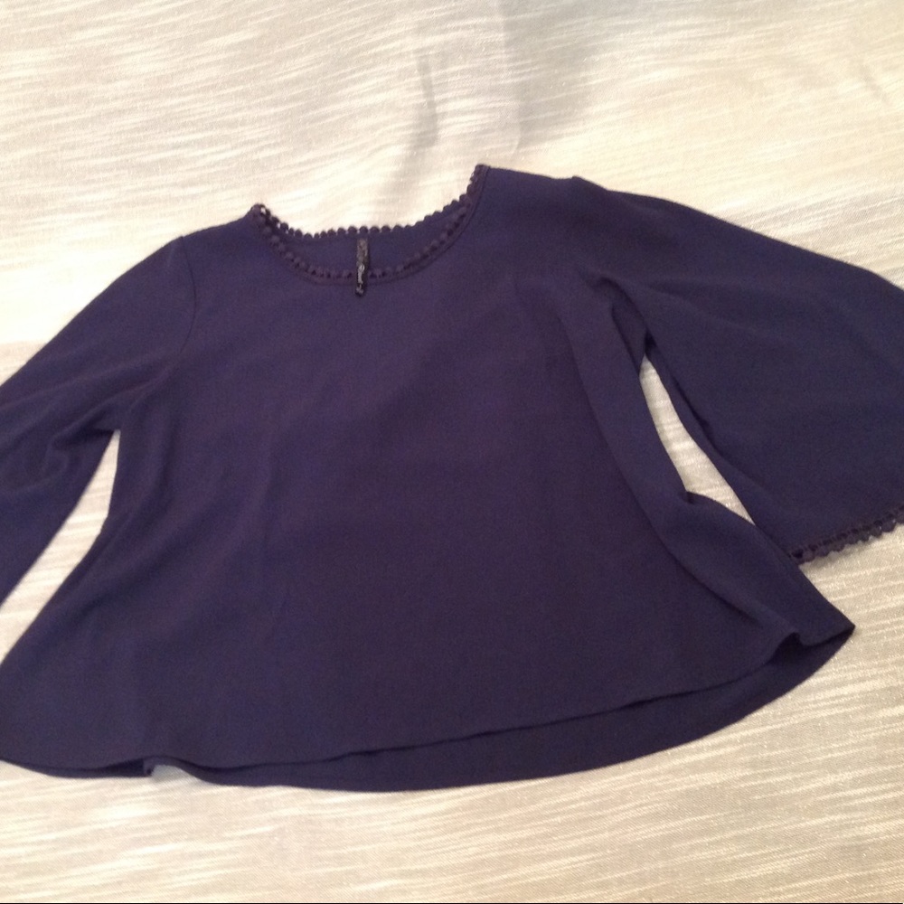 Blue Lace Trim Top
